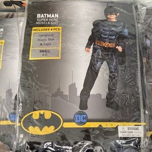 DC Comics Batman Black and Blue Muscle Costume with Gold Belt